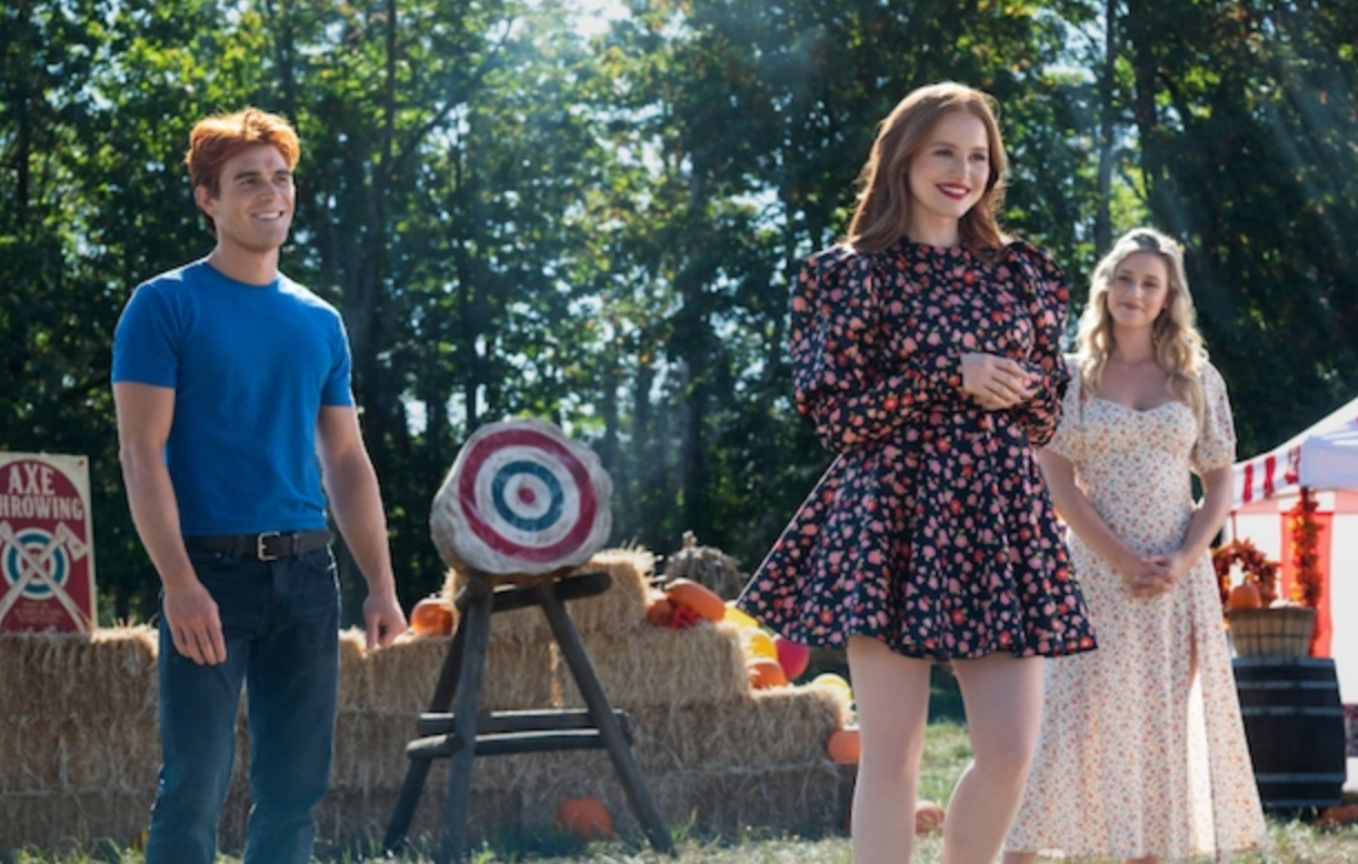 Archie, Cheryl and Betty at the Maple Harvest Festival on Season 6 Episode 1 of 'Riverdale'.