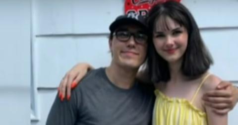 Brandon Clark and Bianca Devins pose with their arms around each other