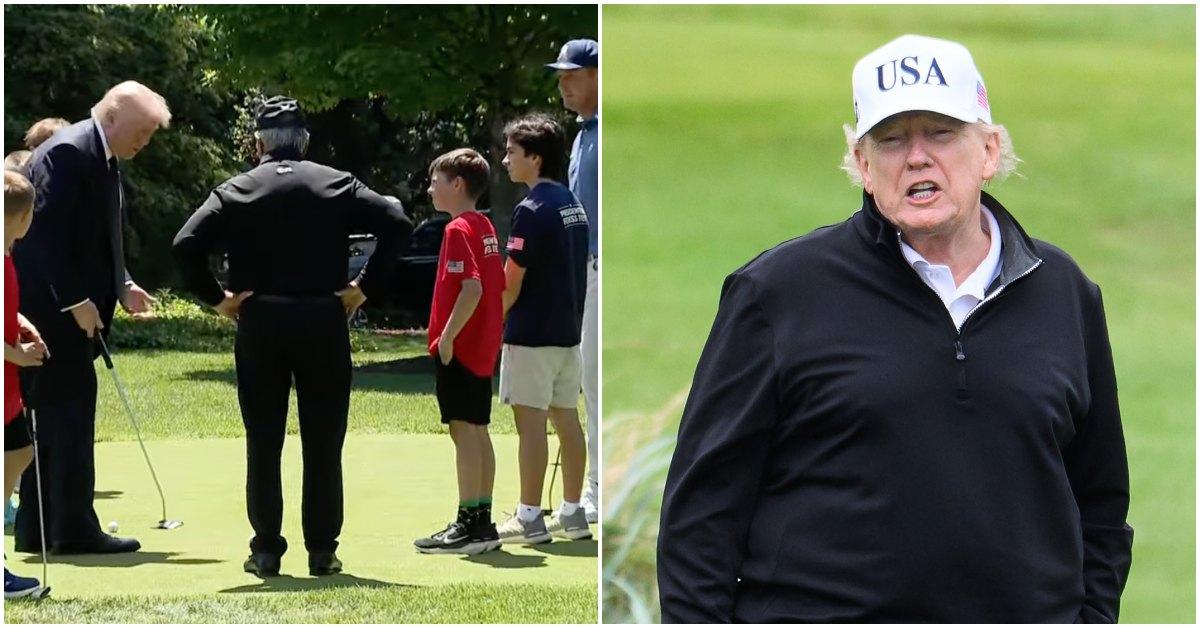 Trump Missed Three Easy Putts at Kids Fitness Event, Gives Up