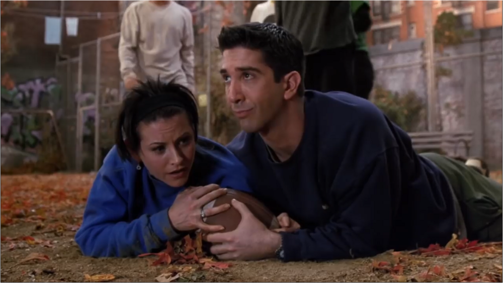 Monica and Ross in "The One With the Football"