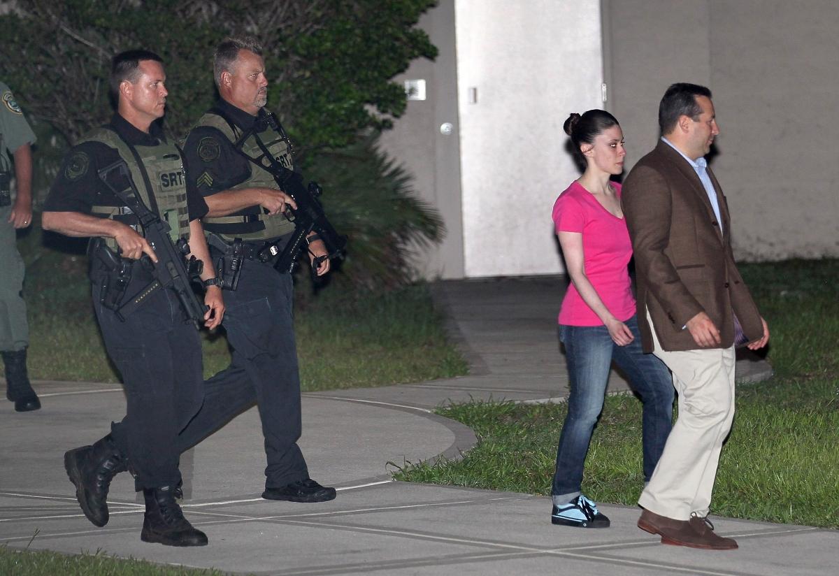 Casey Anthony leaves the Orange County Jail with her attorney, Jose Baez, on July 17, 2011 