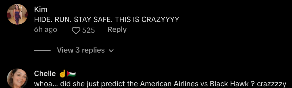 tarot card reader predicts plane crash