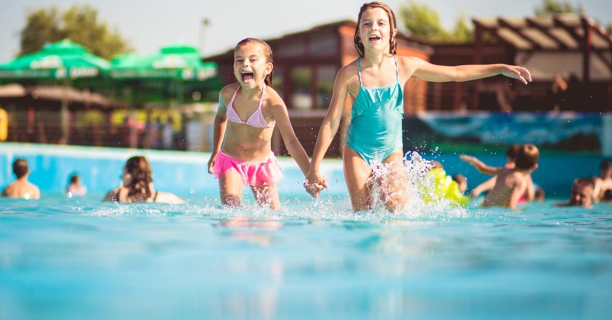 Kids in a swimming pool