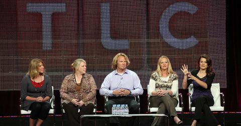 TV personalities Meri Brwon, Janelle Brown, Kody Brown, Christine Brown and Robyn Brown speak during the "Sister Wives" panel