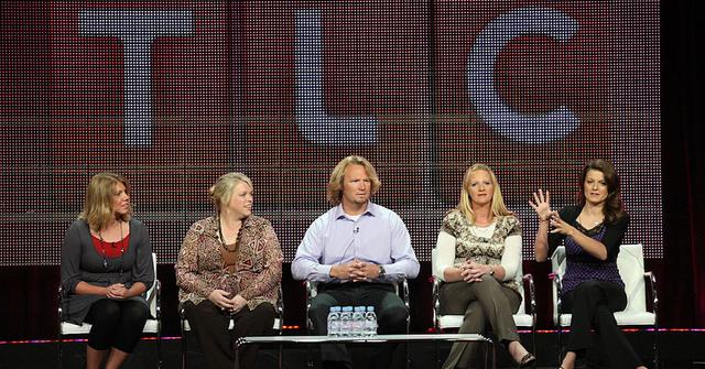 TV personalities Meri Brwon, Janelle Brown, Kody Brown, Christine Brown and Robyn Brown speak during the "Sister Wives" panel