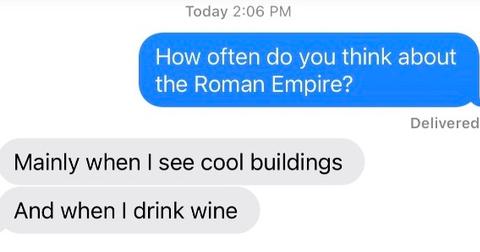 tiktok screenshots men thinking about roman empire