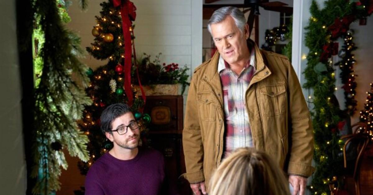 (L-R) Jackson (Ryan Rottman) and Everett (Bruce Campbell)  in 'My Southern Family Christmas'