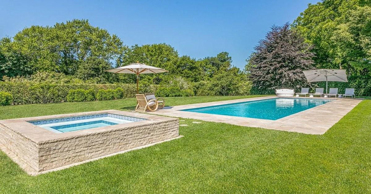 The pool at Alec Balwdin's Hampton's home.