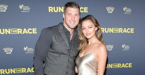 Tim Tebow and Demi-Leigh Nel-Peters attend the premiere of Roadside Attractions' "Run The Race" at the Egyptian Theatre on February 11, 2019 in Hollywood