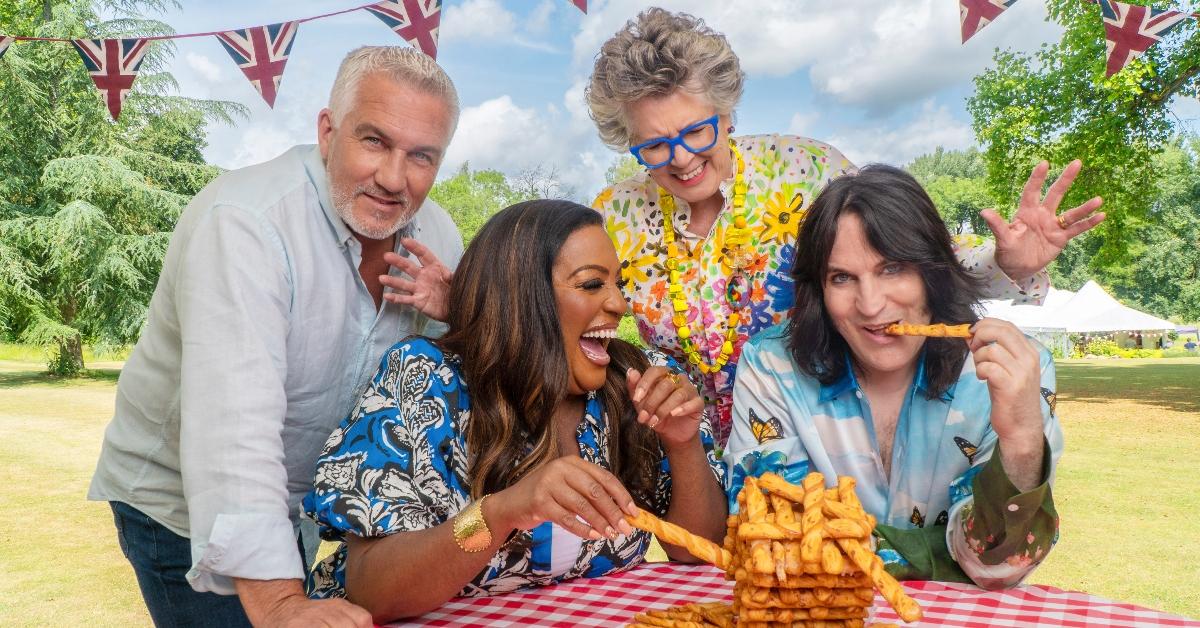 (L-R): Paul Hollywood, Alison Hammond, Prue Leith, and Noel Fielding