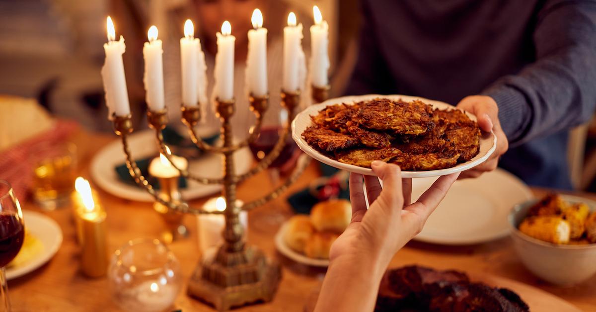 potato latkes being passed