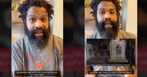 A TikTok user explaining why borax is dangerous to ingest.