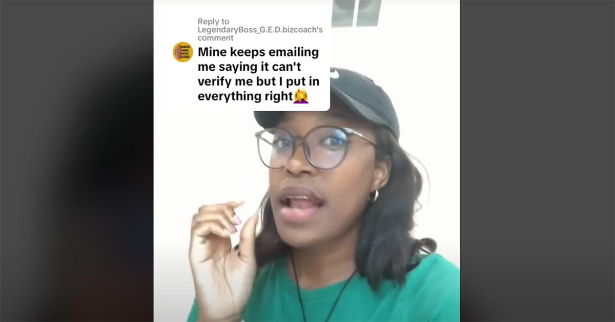 A woman discussing TikTok Shop with a comment in the upper left corner. 