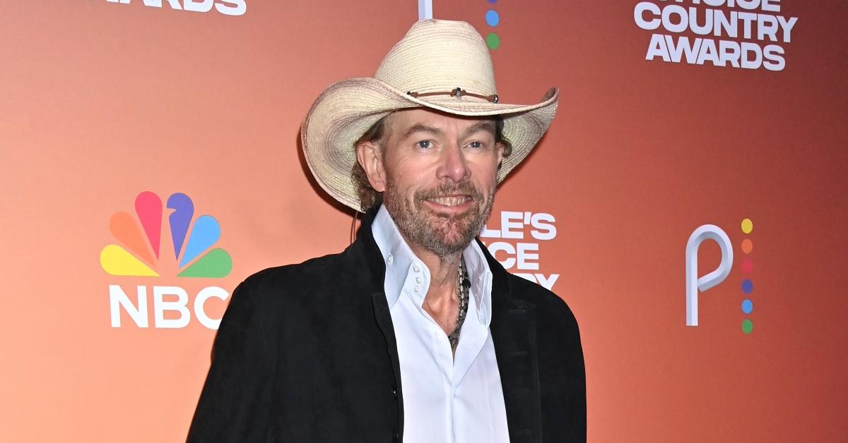 Toby Keith in September 2023 at People's Choice Country Awards red carpet