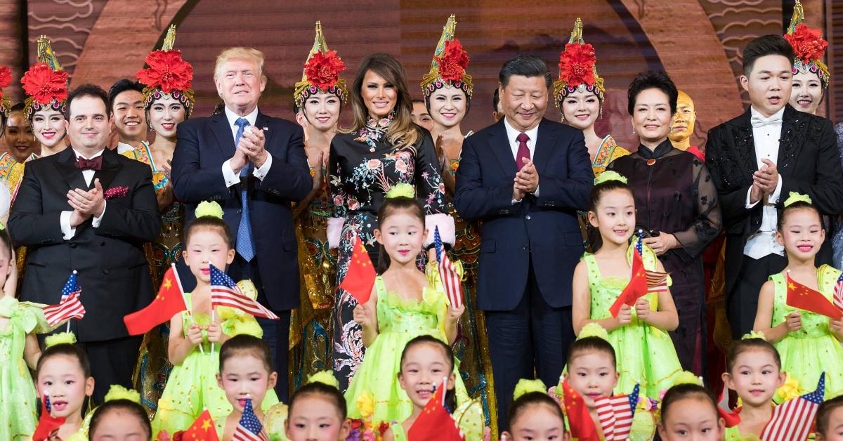 Donald Trump visits Xi Jinping in China in 2017