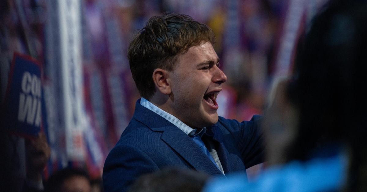 Gus Walz cries and cheers during the 2024 DNC.