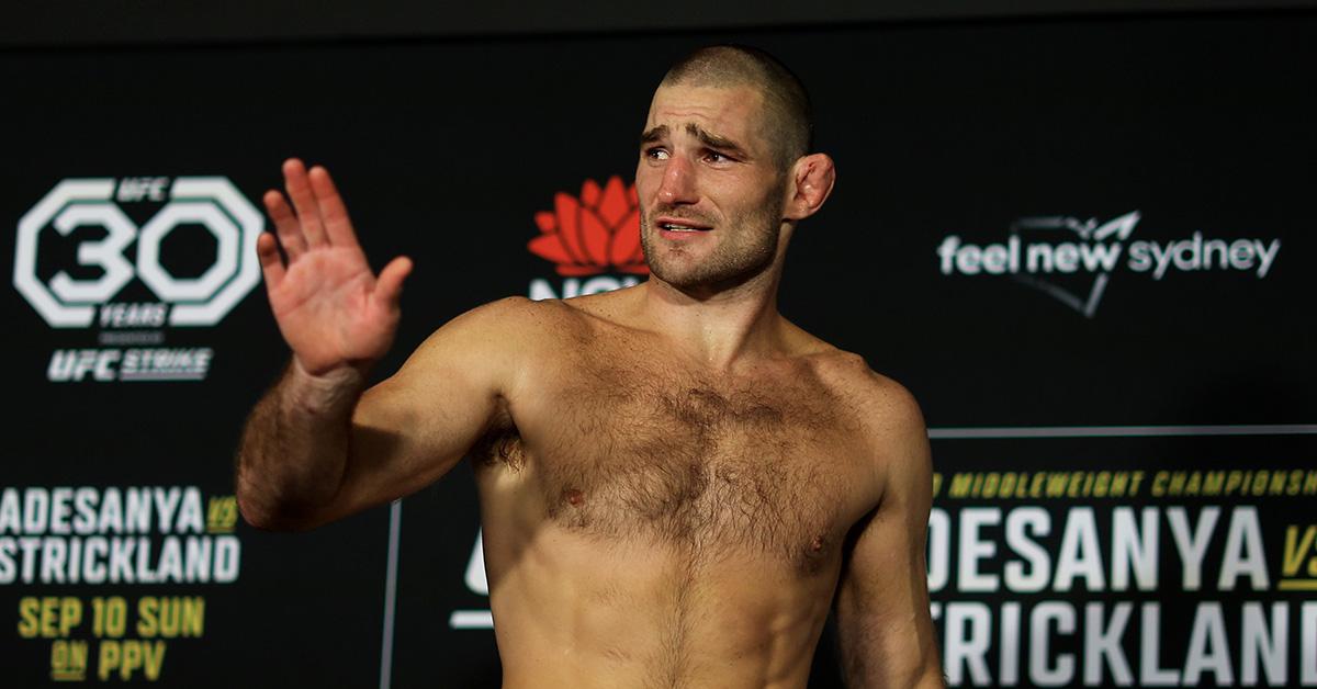 sean strickland during a weigh in