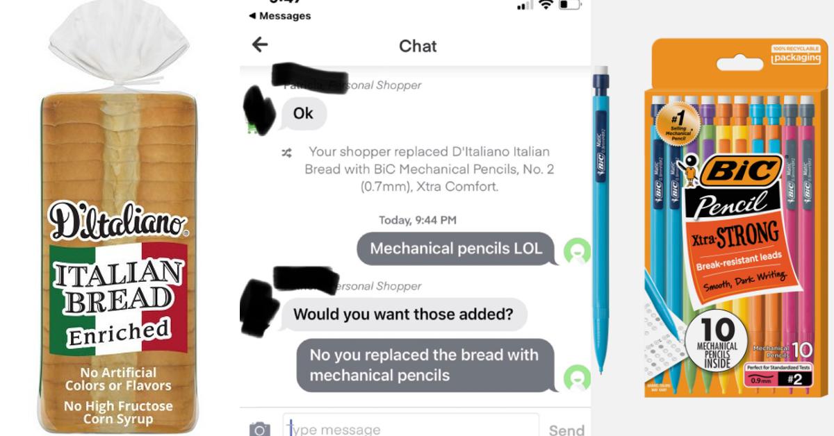 Instacart Shopper Tries to Replace Bread With Mechanical Pencils