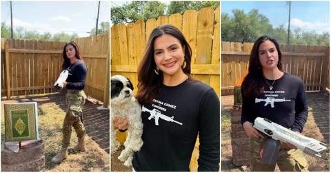 Valentina Gomez Burns Quran With Flamethrower and Posts It Online