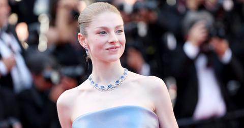 Hunter Schafer attends the "Kinds Of Kindness" Red Carpet at the 77th annual Cannes Film Festival