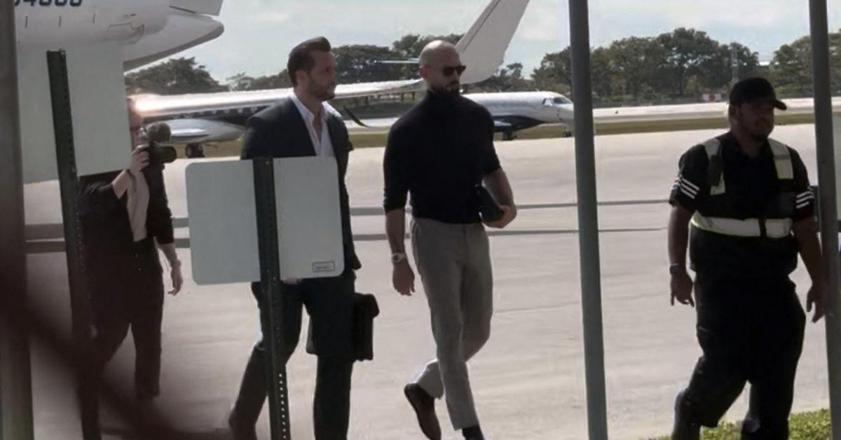 Andrew and Tristan Tate arrive in Fort Lauderdale. 