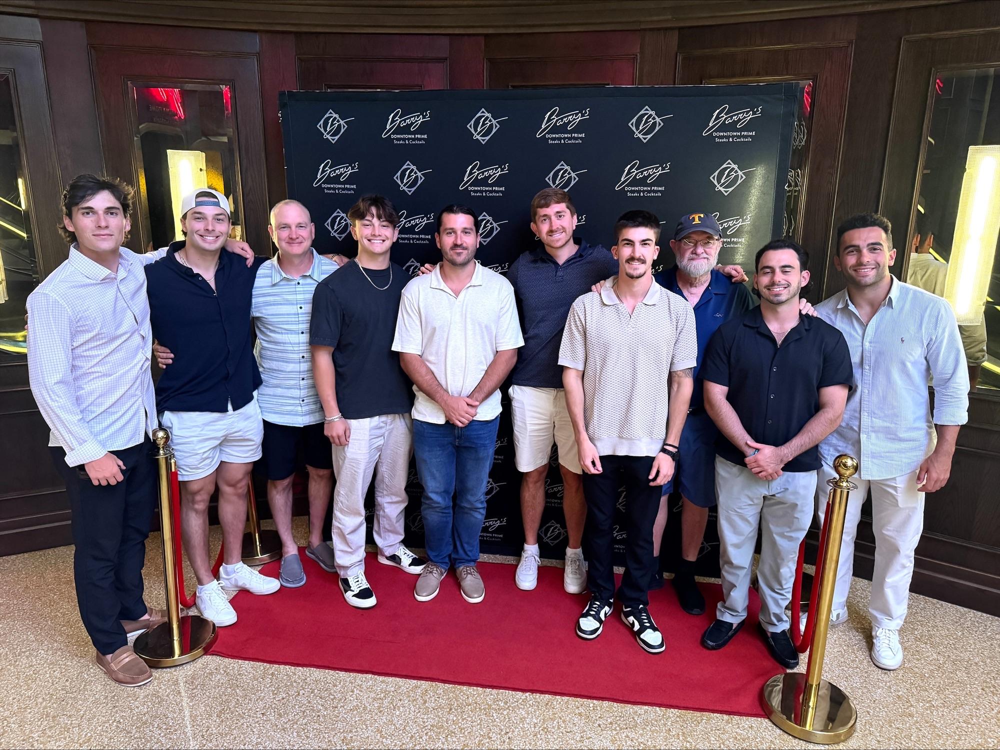 mlb draftees andrew fischer luke hill brian fischer family friends barrys prime circa las vegas