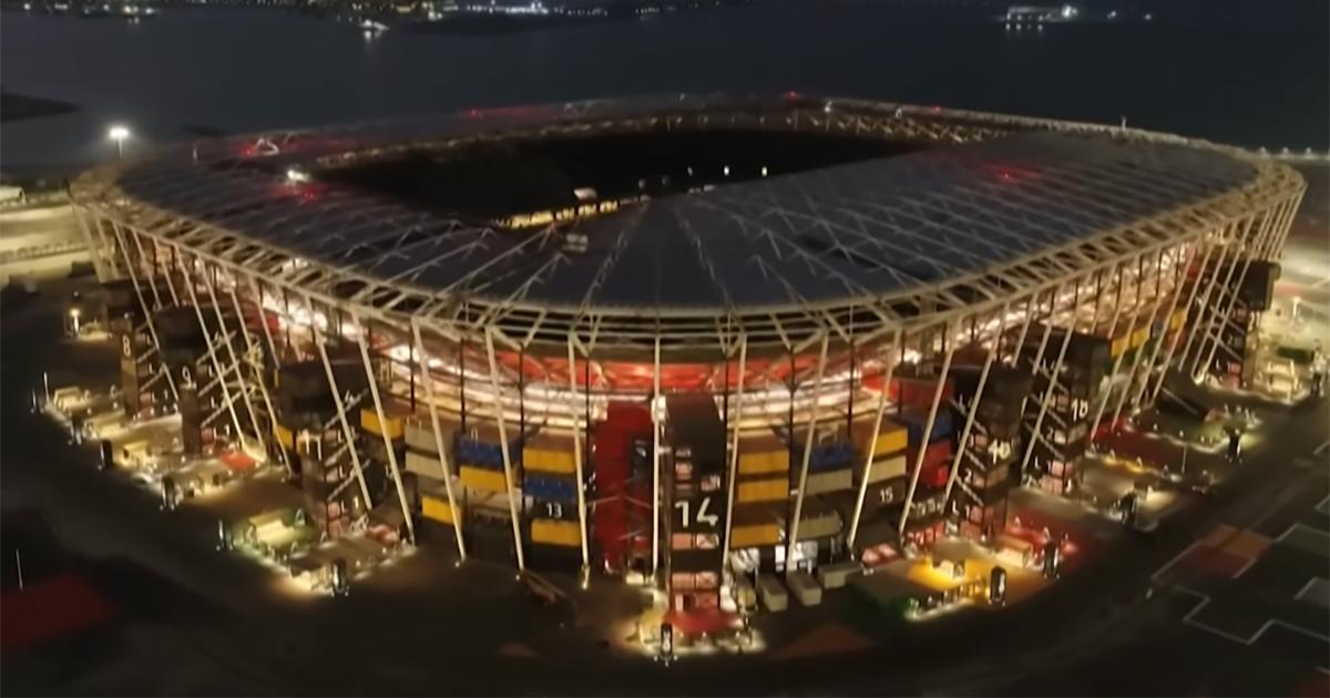 A soccer stadium in Qatar. World Cup