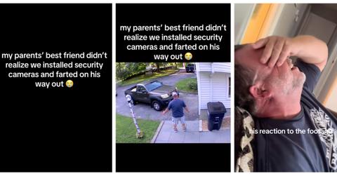 A man is caught on camera farting.