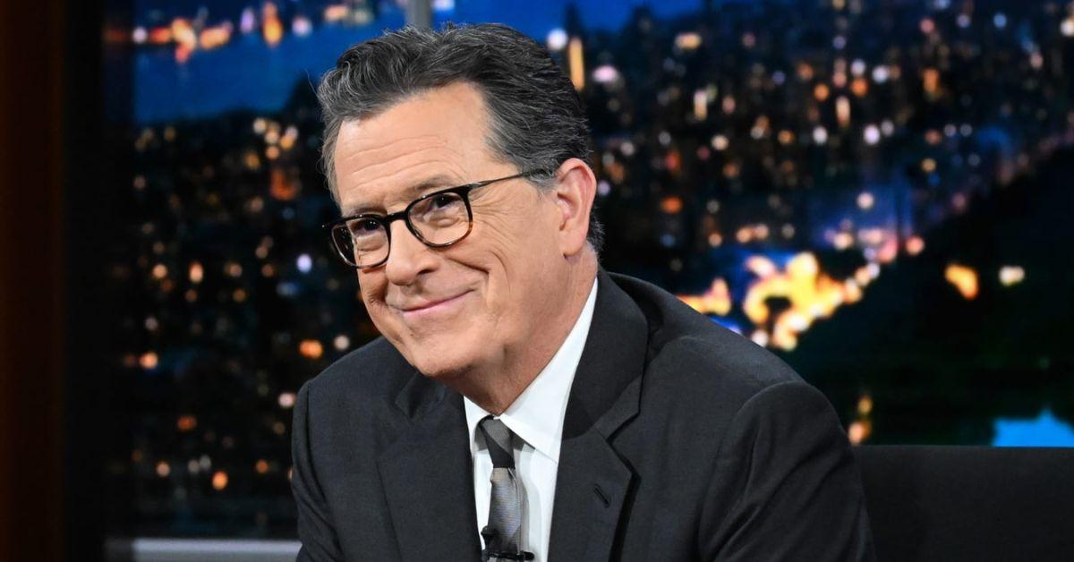 Stephen Colbert addressing his audience on 'The Late Show.'