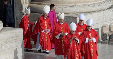 Cardinals attend the funeral of Pope Francis.