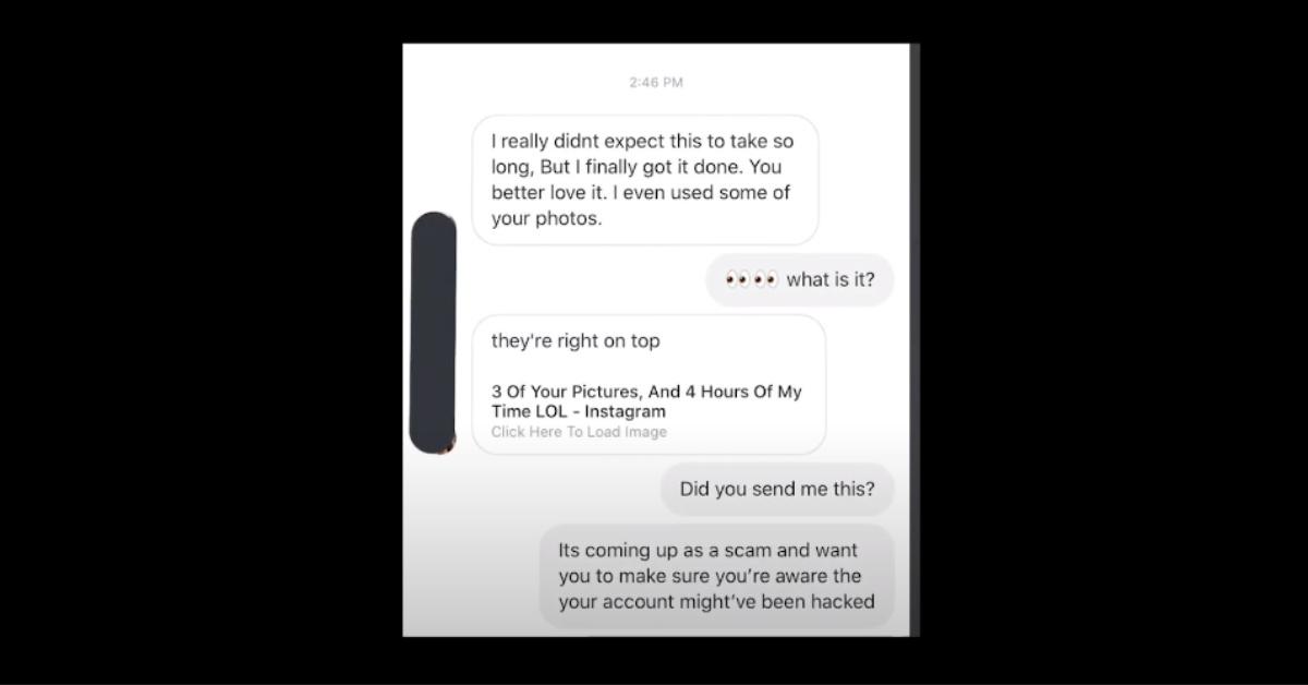 instagram hacking message