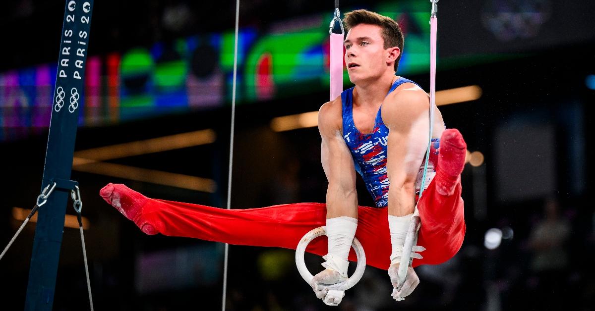 Brody Malone of Team United State competes on the rings during the Artistic Gymnastics Men's Qualification on day one of the Olympic Games Paris 2024