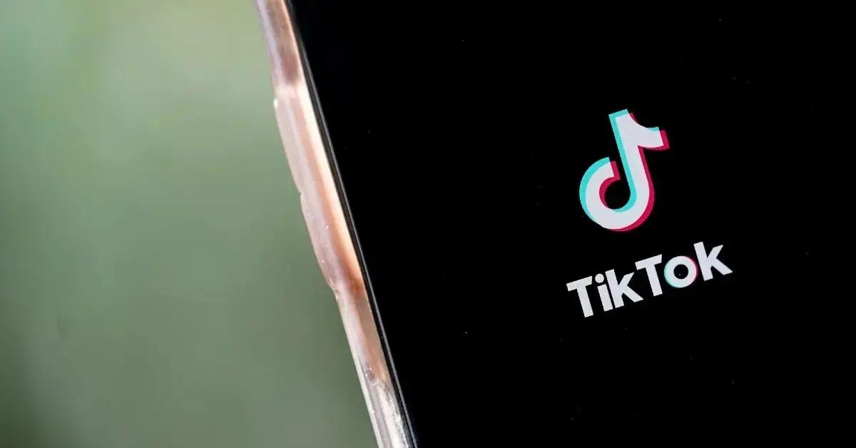 TikTok logo on cell phone