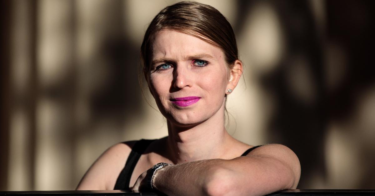 Chelsea Manning poses during a photo call outside the Institute Of Contemporary Arts October 2018