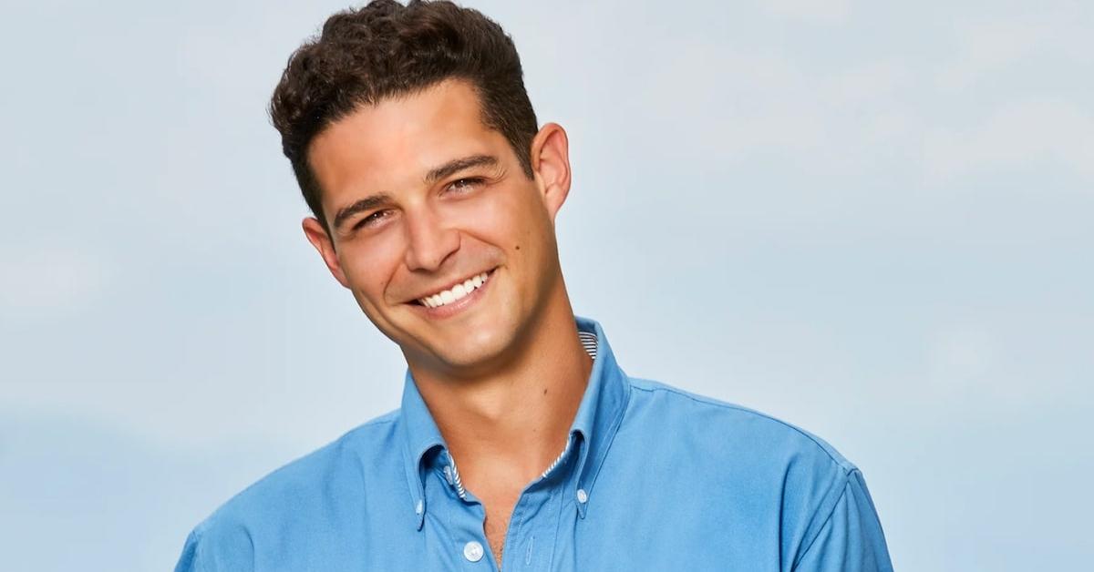 Wells Adams in his blue bartending shirt from Bachelor in Paradise