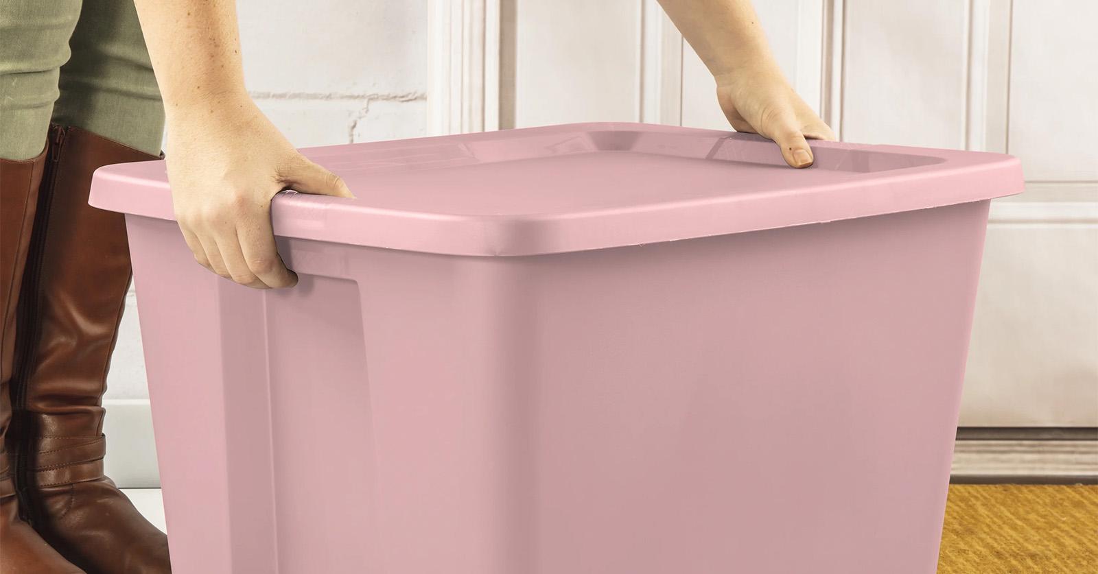 pink storage bin