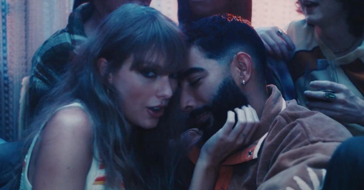 Taylor Swift and Laith Ashley De La Cruz in the "Lavender Haze" music video.