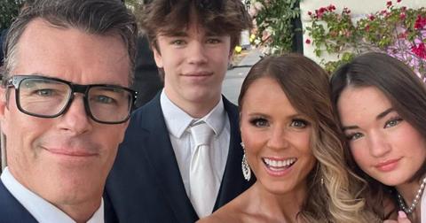 trista rehn and ryan sutter with kids max and blakesley at golden bachelor gerry turner's wedding to theresa nist