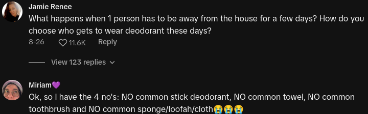 mom demands family share deodorant