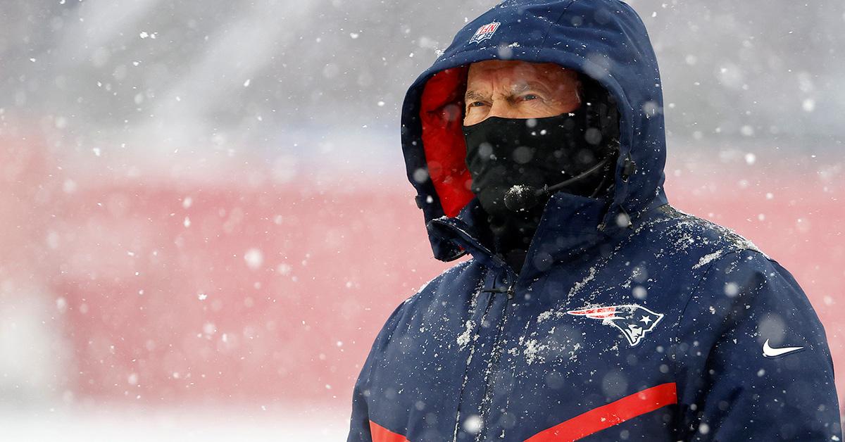 Bill Belichick during a game against the NY Jets on Jan. 7, 2024