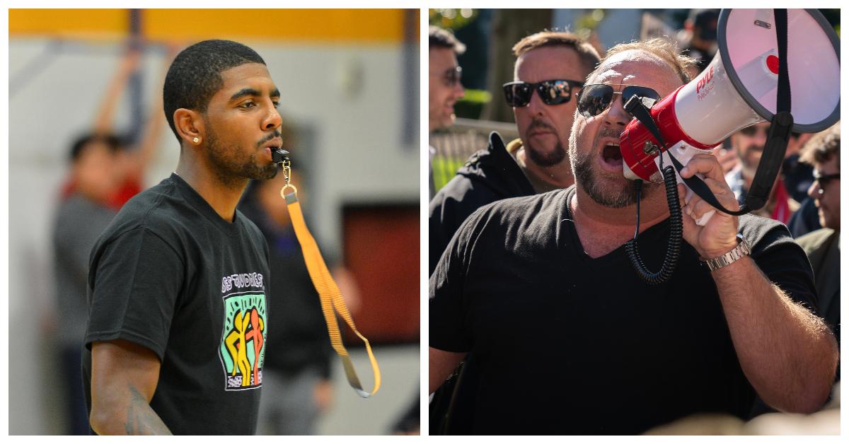 Kyrie Irving and Alex Jones.