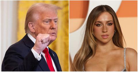 Tate McRae and Donald Trump at separate events.