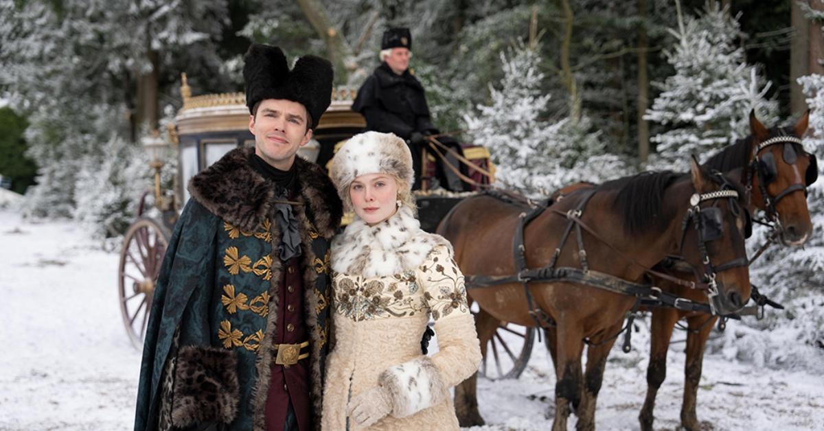 Nicholas Hoult and Elle Fanning as Emperor Peter III and Catherine of Russia in 'The Great.'