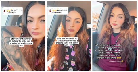 Sidechick tattooed onto girl's arm