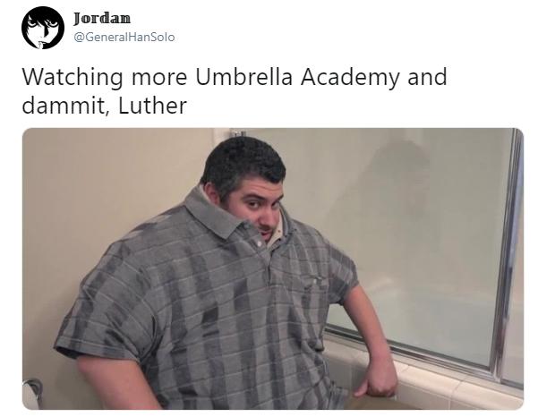 luther umbrella academy body meme