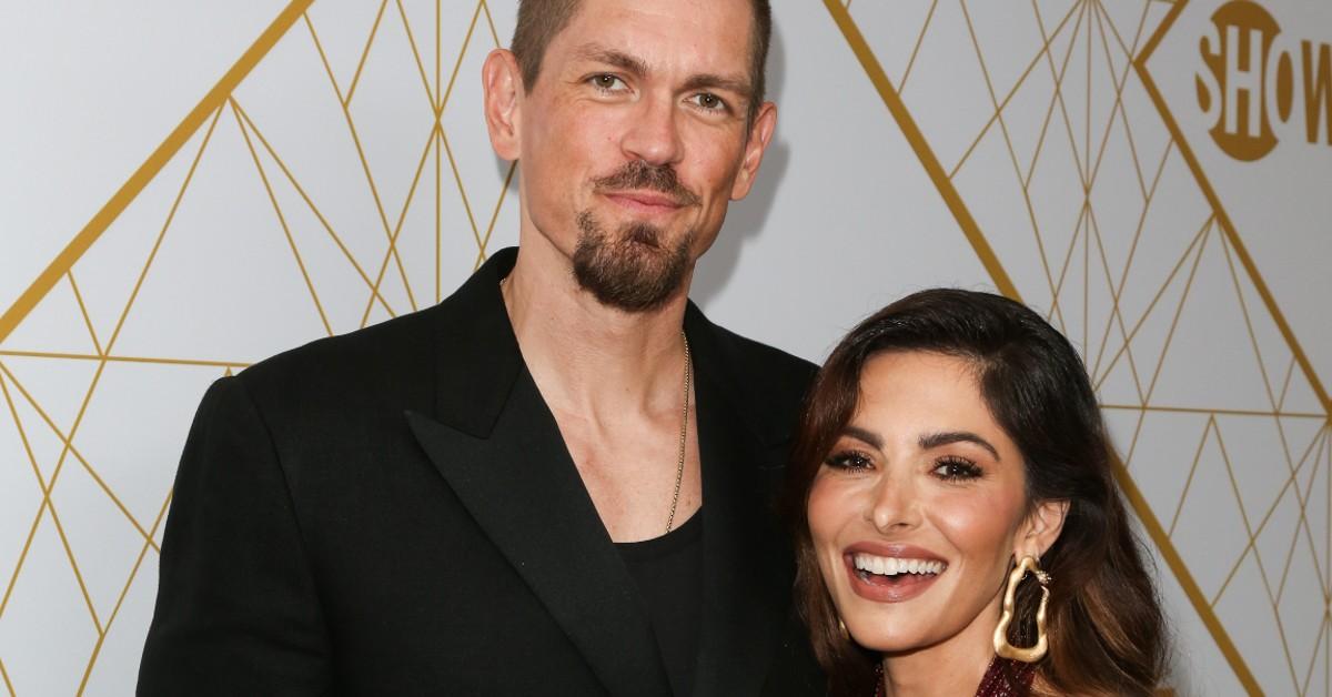 Steve Howey and Sarah Shahi in 2019