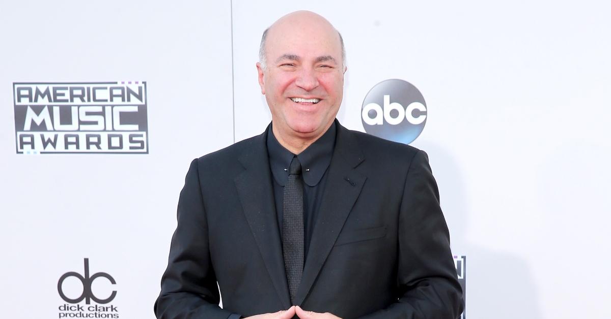 Kevin O'Leary posing on the red carpet of the 2015 American Music Awards.