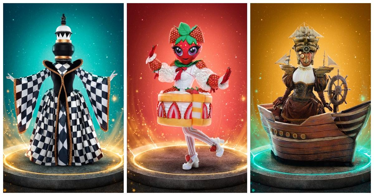 Chess Piece, Strawberry Shorcake, and Ship from 'The Masked Singer.'