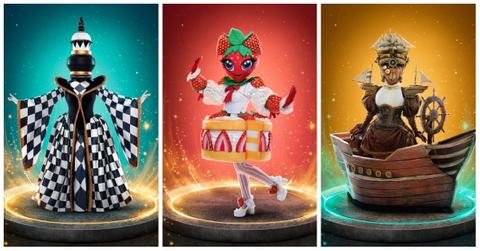 Chess Piece, Strawberry Shorcake, and Ship from 'The Masked Singer.'