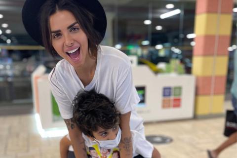 Sara Al Madani and her son